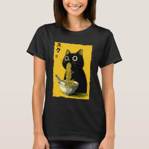 Camiseta Gato Ramen Estético Japonês Arte Ukiyo-e Anime