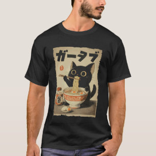 Camiseta Gato Ramen Estético Japonês Arte Ukiyo-e Anime
