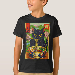Camiseta Gato Ramen Fofo Flores Da Natureza Anime Macarrão