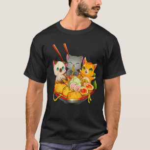 Camiseta Gato Ramen Kawaii Neko Anime Otaku Gatos Japonês N