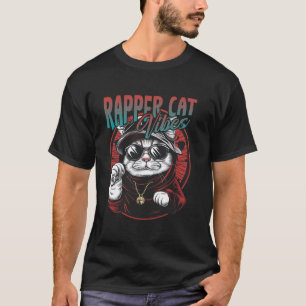 Camiseta Gato Rapper Vibes Hip Hop Cat