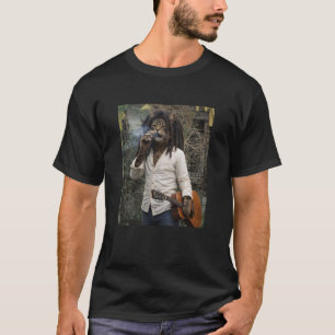 Camiseta Gato Rasta Legal Engraçado Meme Reggae Retro
