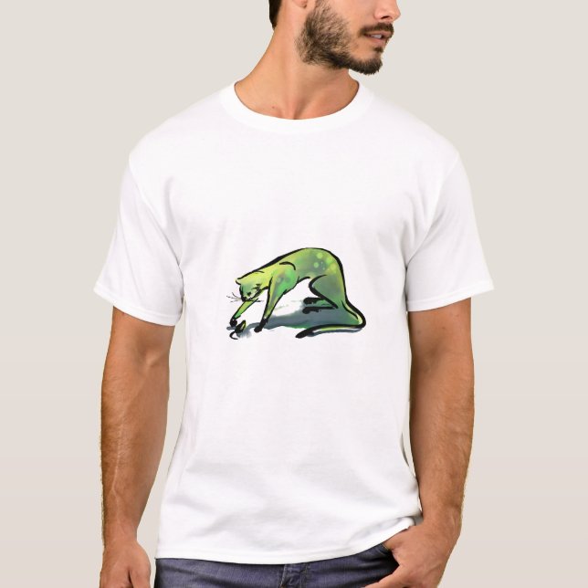 Camiseta Gato & rato verdes (Frente)