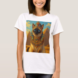 Camiseta Gato Real do Faraó Egípcio no Deserto