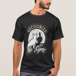 Camiseta Gato Reconhece o Sinal Engraçado Sombra do Dedo Mé