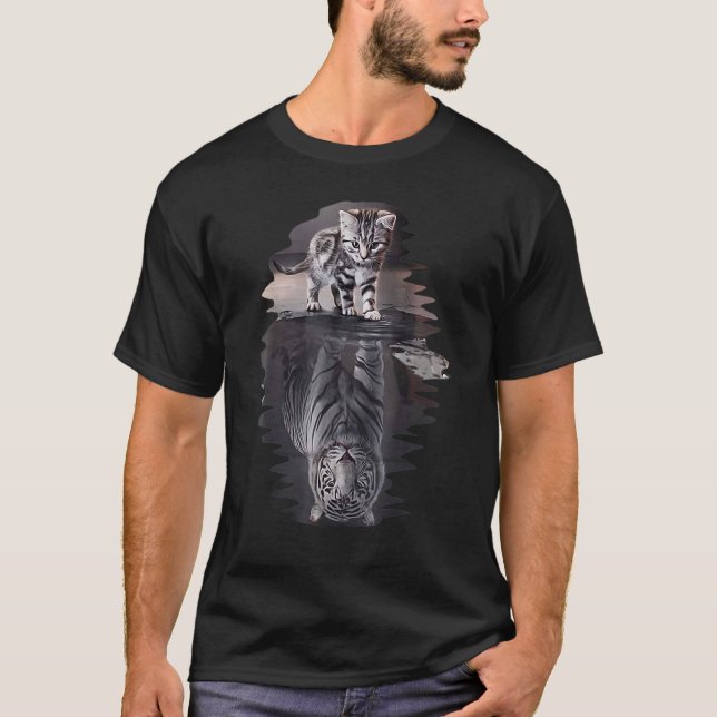 Camiseta Gato Reflete Tigre Forte (Frente)