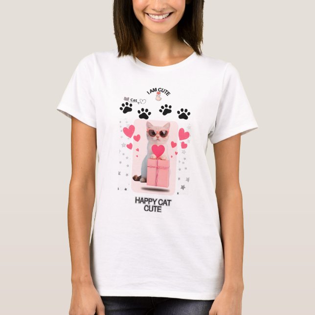 Camiseta Gato Relax | Camisa com Gráfico de Gatinh (Frente)