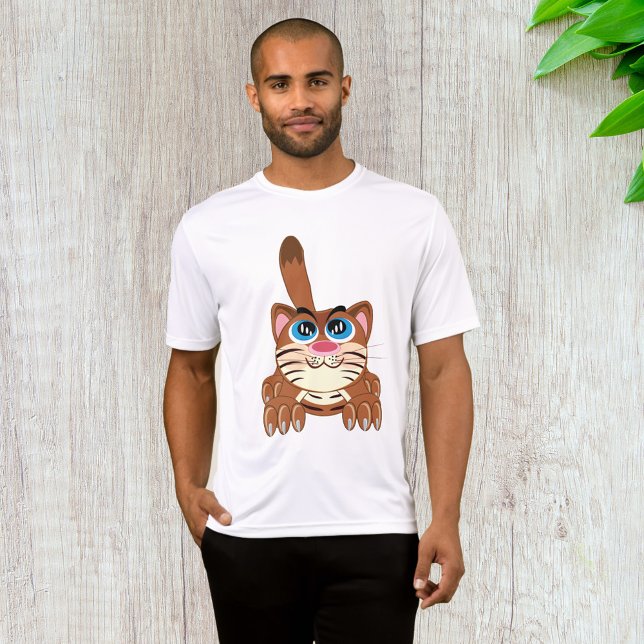Camiseta Gato Repleto com Grande Gatinho Branca de Olhos Az (Criador carregado)