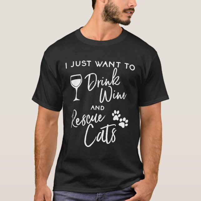 Camiseta Gato Resgate de Gatos Apenas Quer Beber V (Frente)