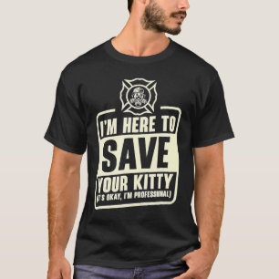 Camiseta Gato Resgate Profissional Bombeiro Gato Bombeiro F