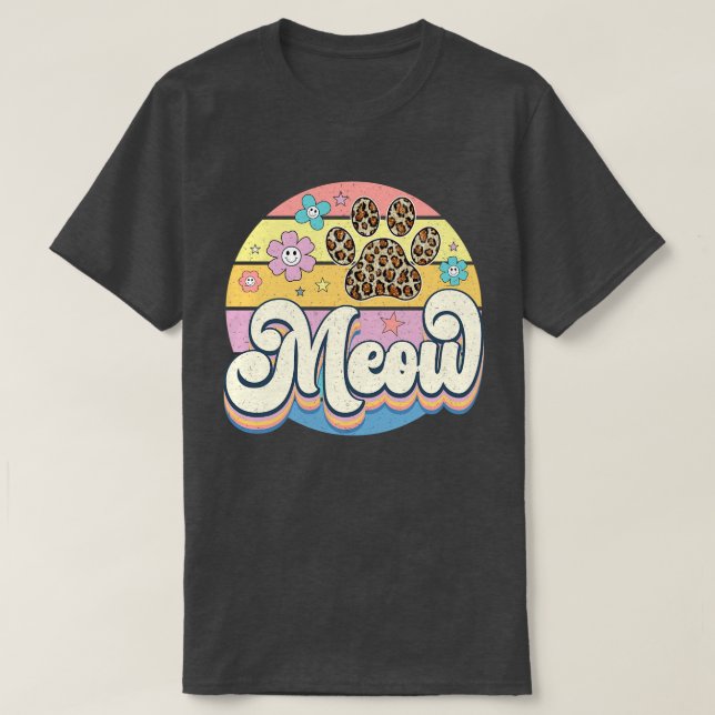 Camiseta Gato retrô 6 (Frente do Design)