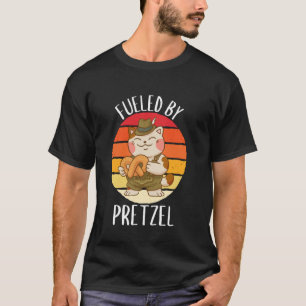 Camiseta Gato Retro Alimentado Por Pretzel Comida de Pretze