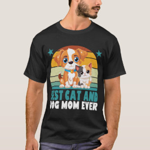 Camiseta Gato Retro Cão Mãe Gato Mamãe Furmama Cachorrinho
