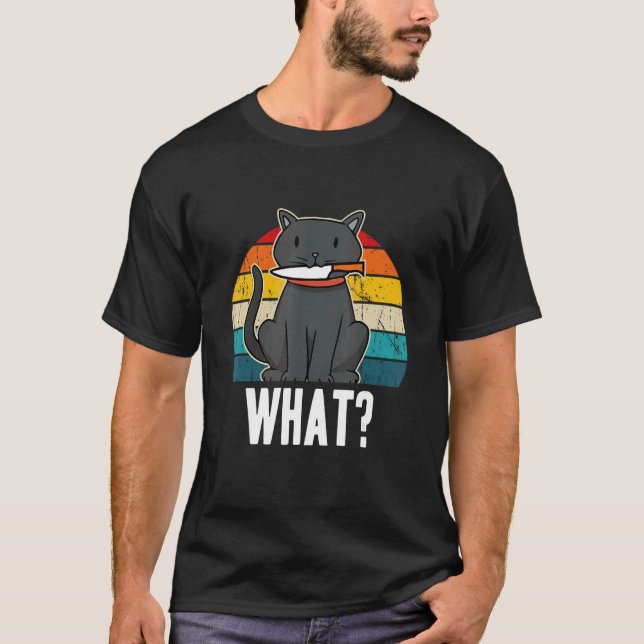 Camiseta Gato Retro Com Faca (Frente)