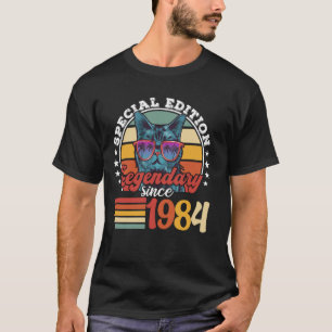Camiseta Gato retrô com óculos de sol ditado engraçado vint
