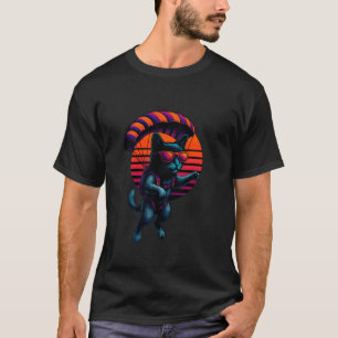 Camiseta Gato Retro Com Terno De Parachute Base Jumping Adv