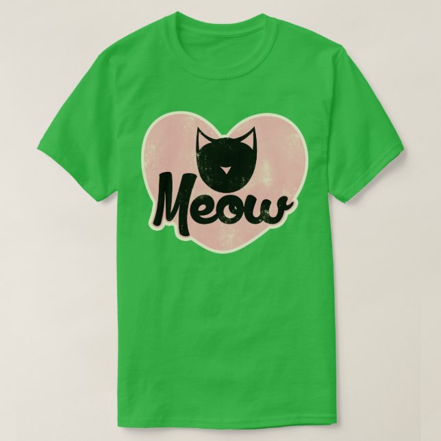 Camiseta Gato retrô de miau (Frente do Design)