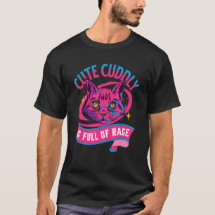Camiseta Gato Retro Fofo Carinhoso E Cheio De Raiva 1