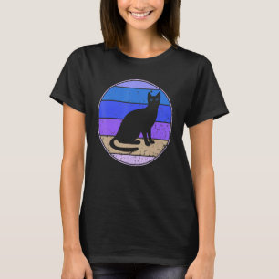 Camiseta Gato Retro Gato Vintage Silhueta Gatinho Animal 60