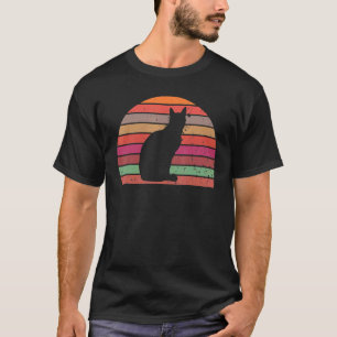 Camiseta Gato Retro Gato Vintage Silhueta Gatinho Animal 60