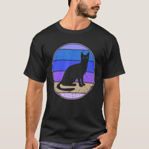 Camiseta Gato Retro Gato Vintage Silhueta Gatinho Animal 60