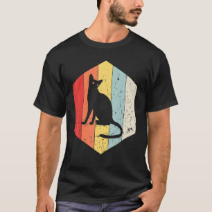 Camiseta Gato Retro Gato Vintage Silhueta Gatinho Animal 60