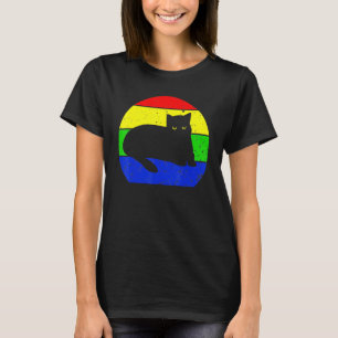 Camiseta Gato Retro Gato Vintage Silhueta Gatinho Animal 70