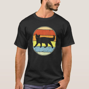 Camiseta Gato Retro Gato Vintage Silhueta Gatinho Animal 80