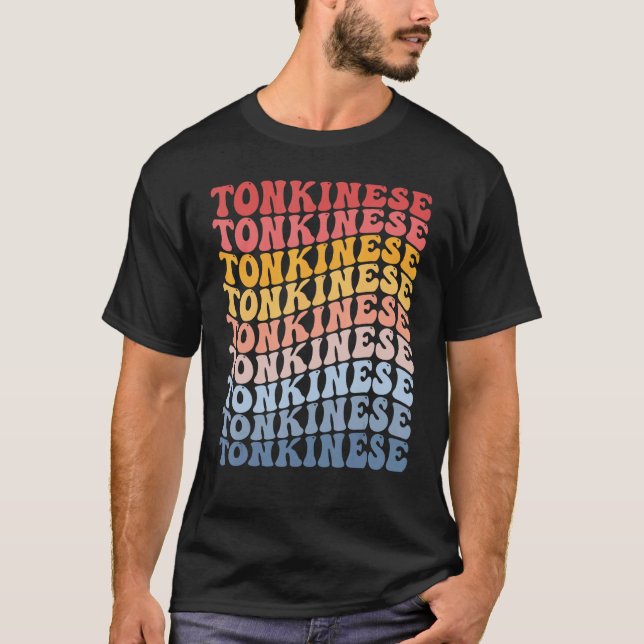 Camiseta Gato Retro Groovy Tonquinês (Frente)
