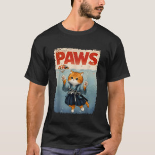 Camiseta Gato Retro Samurai Caçando Sushi Gato Japonês Engr