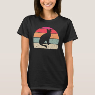 Camiseta Gato Retro Silhueta de Gato Vintage Gatinho Animal