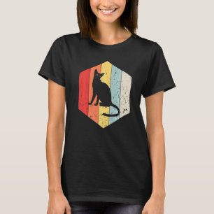 Camiseta Gato Retro Silhueta de Gato Vintage Gatinho Animal