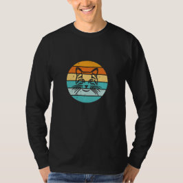 Camiseta Gato Retro Vintage Pôr do Sol