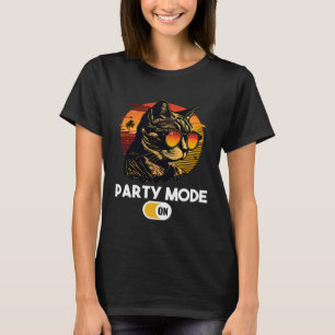 Camiseta Gato Retro Vintage Pôr do Sol 80s 90s Óculos de So