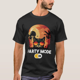 Camiseta Gato Retro Vintage Pôr do Sol 80s 90s Óculos de So