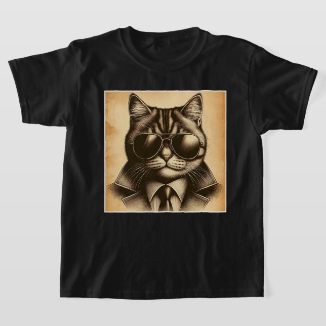 Camiseta Gato Retroativo legal em Óculos de Sol Aviador, Se (Postura )