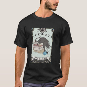 Camiseta Gato Retroativo Livros O Leitor Tarot Card Hallowe