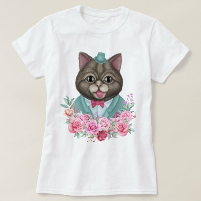 Camiseta Gato rico (Frente do Design)