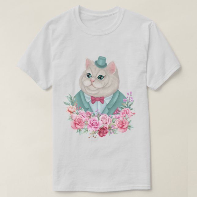 Camiseta Gato rico (Frente do Design)