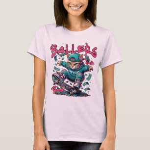 Camiseta Gato Rico Ballers – Design de Streetwear de Skate
