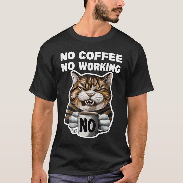 Camiseta Gato Ridoso Com Mau humor E Mug diz não 1 (Frente)