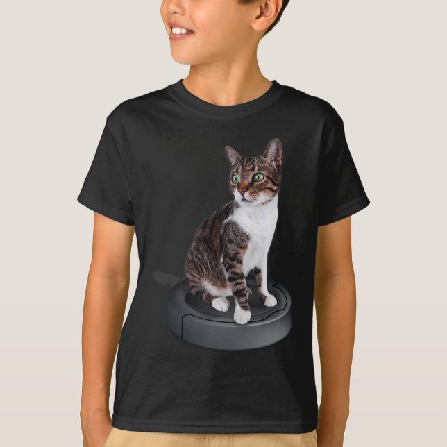 Camiseta Gato Robô Gato De Gato De Vácuo Clonado Felino (Frente)