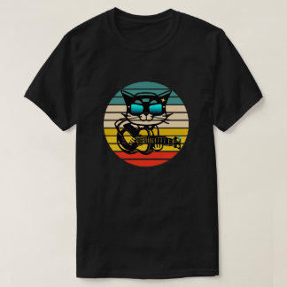 Camiseta Gato Rockstar, Gato De Guitarra, Gato