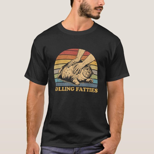 Camiseta Gato Rolando Bolas Gordas Engraçado (Frente)