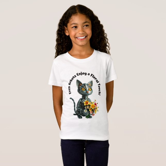 Camiseta Gato Romântico Mecânico (Frente Completa)