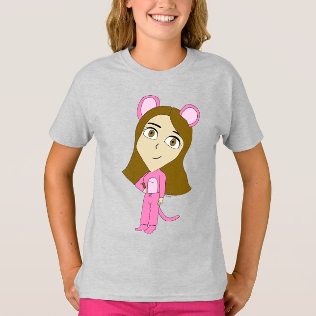 Camiseta gato rosa (Frente)