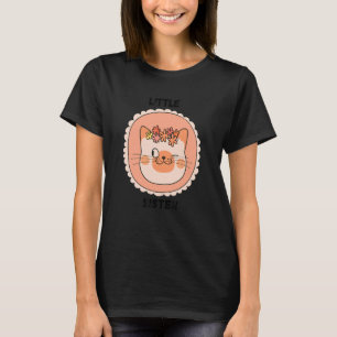 Camiseta Gato Rosa Colorido, Irmã Menina