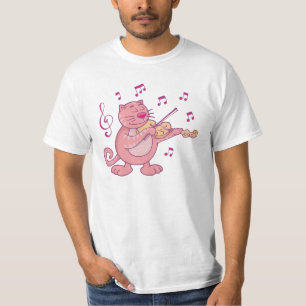 Camiseta Gato Rosa com Violino