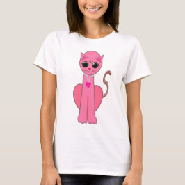 Camiseta Gato rosa fofo