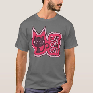 Camiseta Gato Rosa, Olhos Grandes, Gato Kawaii, Vintagem Ga